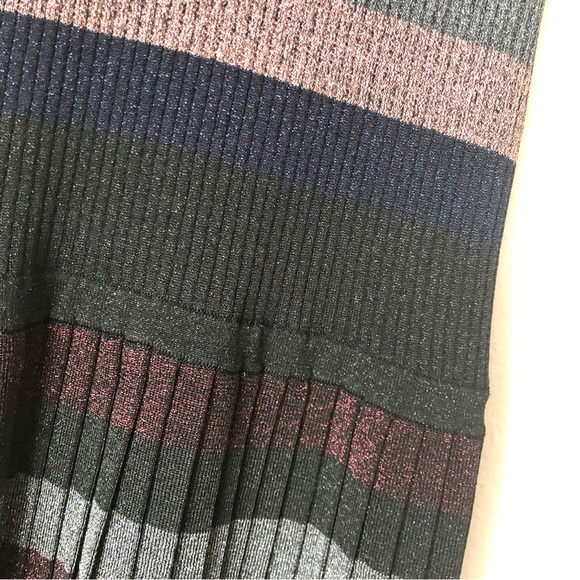 CLOSEOUT \Parker\• Multi-Stripe Pleated Midi Dress - Picture 11 of 16